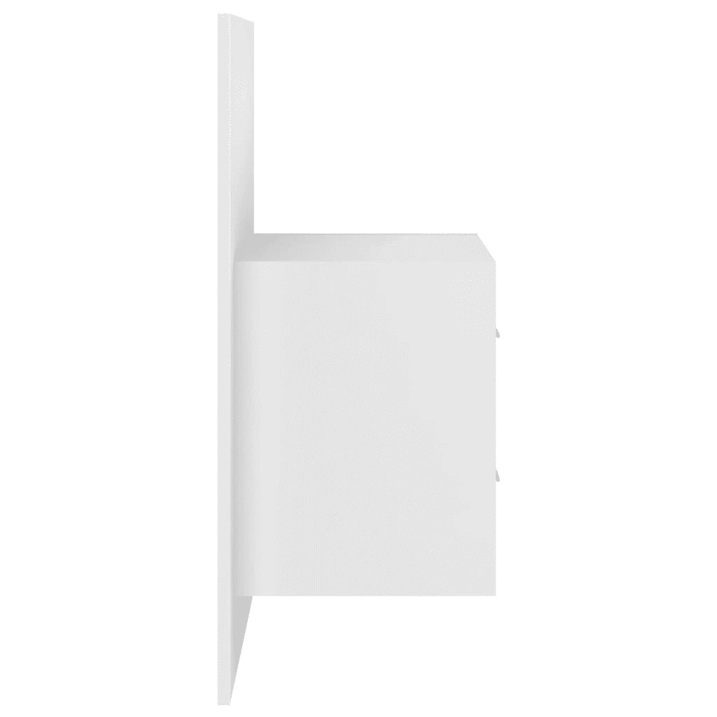 Testiera per Letto con Comodini in Legno Multistrato Bianco 3115756