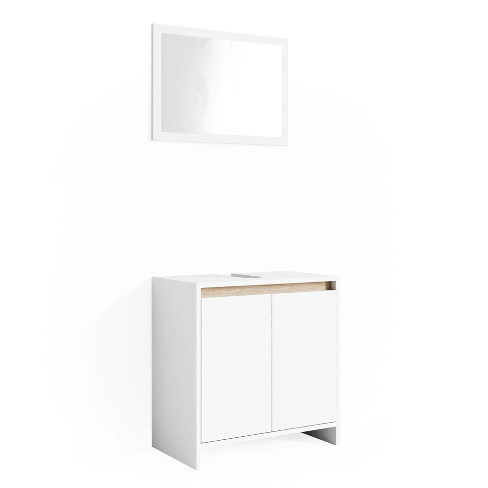 Vicco Set mobili bagno Bianco/Sonoma 2 parti