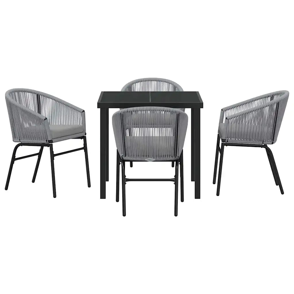 Set da Pranzo per Giardino 5 pcs Antracite