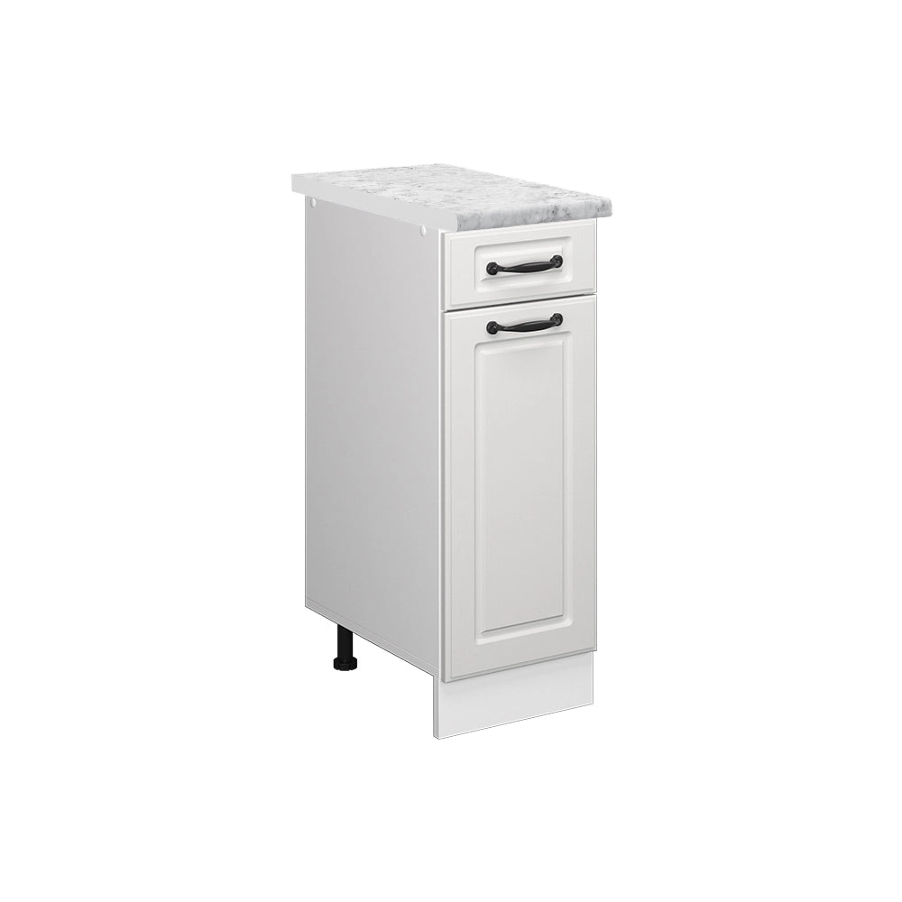 Vicco Mobiletto base per cucina Bianco casa di campagna 30 cm PL Marmo