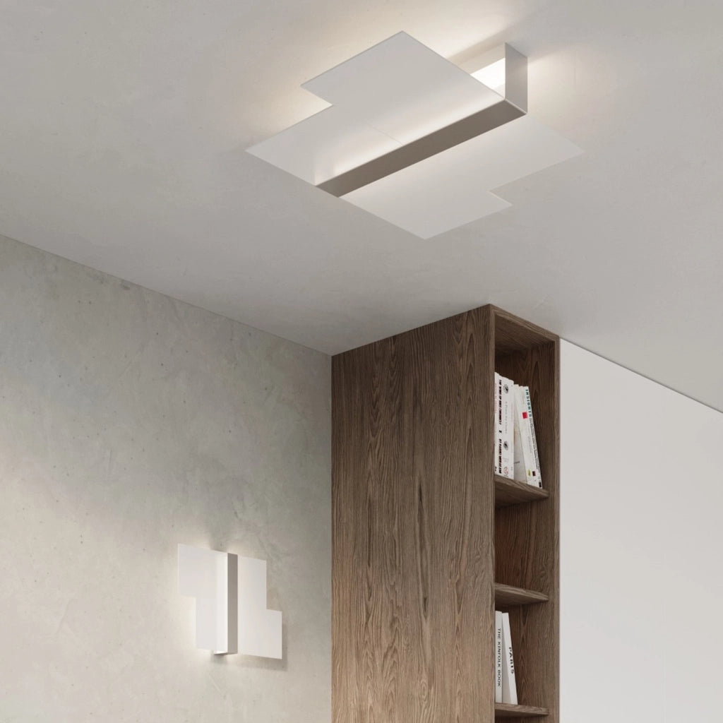 Plafoniera Giorgio Pure Lume 2 luci E27 bianco argento