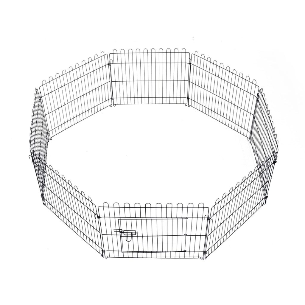 RECINTO PER ANIMALI A GABBIA IN ACCIAIO 158 X 61CM NERO