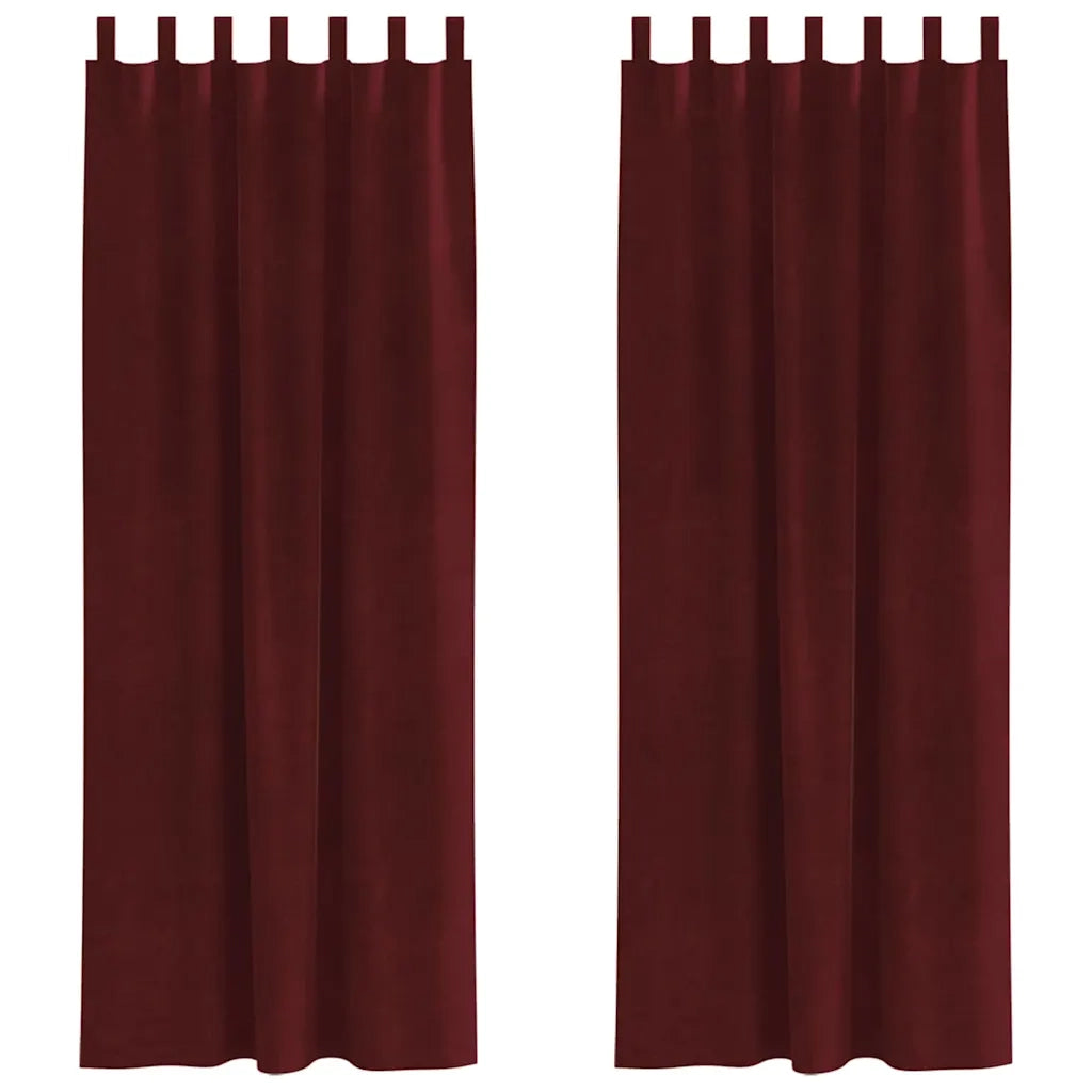 Tende oscuranti 2 pcs Rosso Vino 140 x 260 cm Velluto 4107312