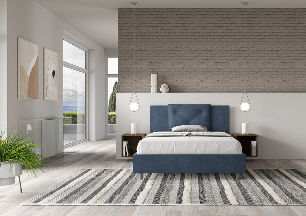 Letto Matrimoniale Extra Large 190x200 cm Senza Rete Appia Blu