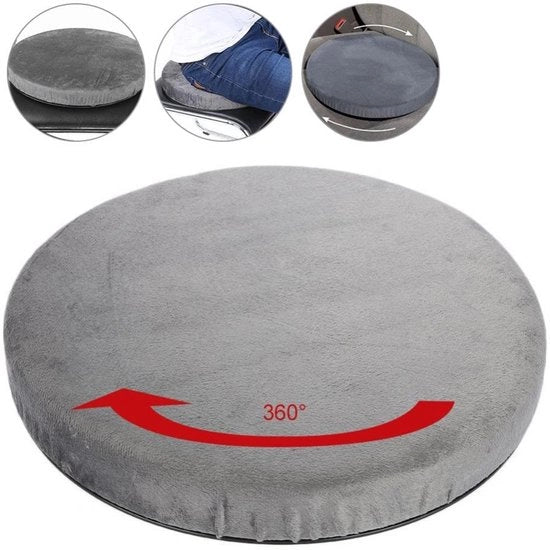 Cuscino da sedere 360° rotativo - Cuscino da sedere rotante - Antiscivolo - Comfortevole - Duraturo - Riduce dolori alla schiena e alle anche - Cuscino rotante