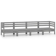 Set Divani da Giardino 4 pz | Set Salotto da Giardino Grigio in Legno Massello di Pino