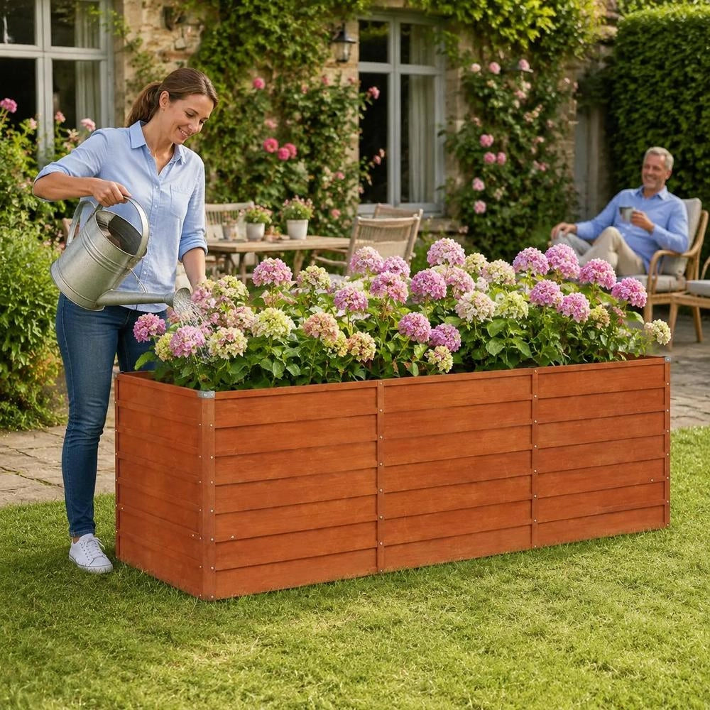 Rusty Raised Bed 240x80x77 Cm Corten Steel