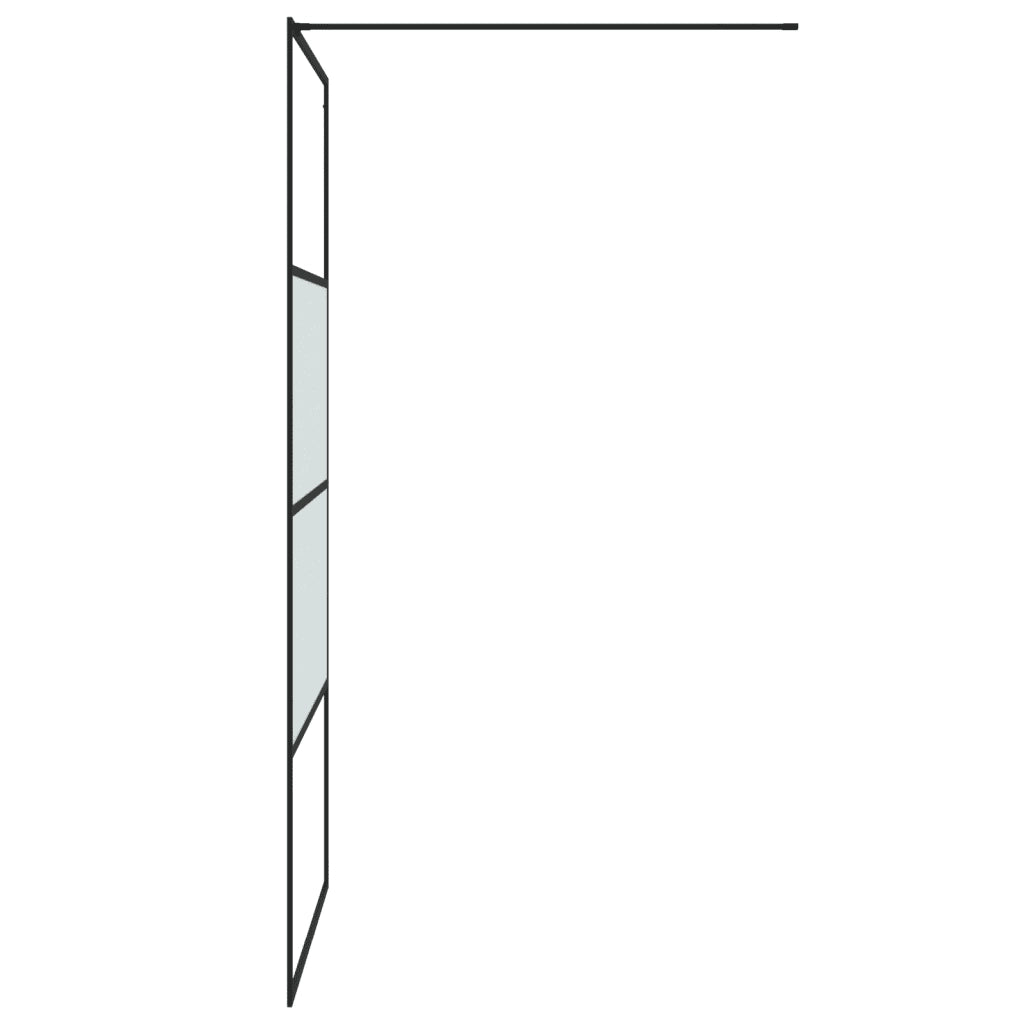 Parete Doccia Walk in Nera 100x195cm Vetro Semi Smerigliato ESG cod mxl 48031