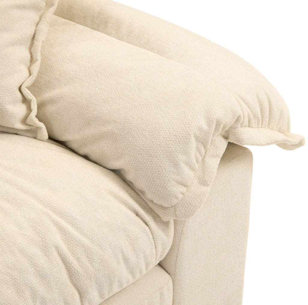 Divano 2 posti 214 cm in ciniglia beige con cuscini sfoderabili HAVRYA