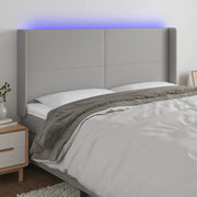 Testiera a LED-Testata con LED Grigio Chiaro 183x16x118/128 cm in Tessuto 347843