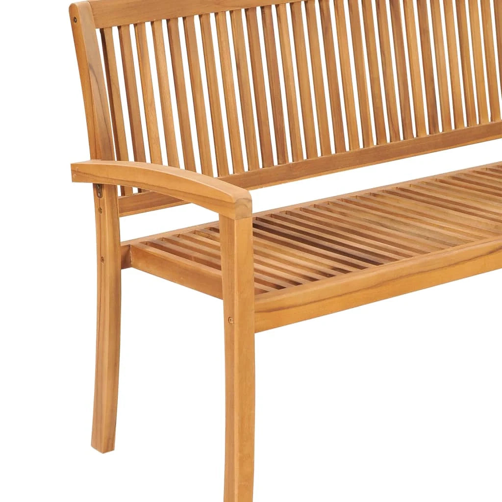 Panca da giardino mobili da esterno per patio panca da terrazza impilabile con cuscino 159 cm legno massello di teak 02_0011703