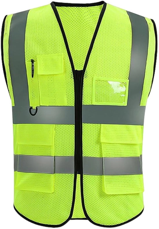 Vestone fluorescente giallo riflettente per migliorata visibilità unisesso unità di misura standard