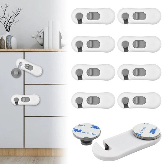 YBCCBY 8 pezzi di serrature per cassetti, serrature per cassetti, serrature per cassetti, sicurezza per bambini per cassetti, protezione per cassetti, serrature per bambini per porte, serrature per frigoriferi per mobili