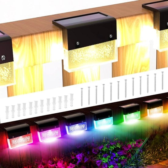 6 pezzi di Lampioni Solari Acquatici per Esterno - Idrimicoltura LED a LED con RGB e Bianco Caldo