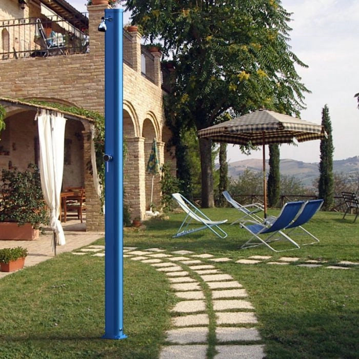 Doccia solare da giardino JOLLY S 25 LITRI in alluminio, con lavapiedi - Doccia Solare Da Giardino Jolly S 25 Litri In Alluminio, Con Lavapiedi Colore Antracite
