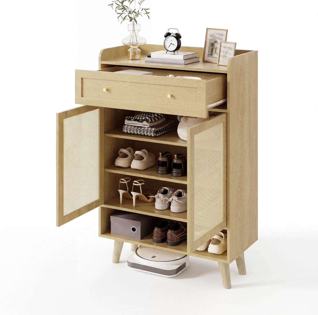 Mobile contenitore con 2 ante e cassetto, rovere chiaro, 80 × 105 × 35 cm