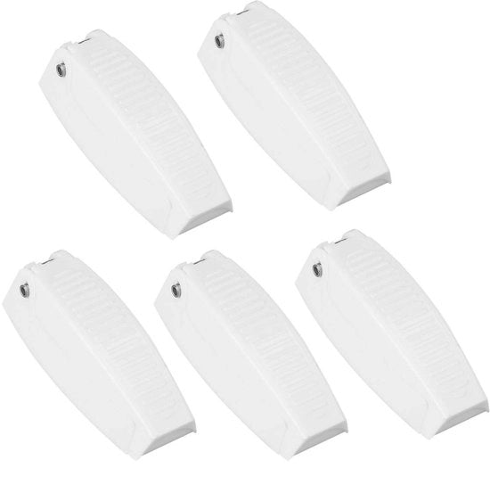 Haken per Deur per 5 Stuks - Material ABS - Per Camper/RV - Per Openhouden di Porte - Per Beigliatura di Porte - Bianco - Resistenti alle Sollecitazioni - Sostenibili - Per Aprire Porte