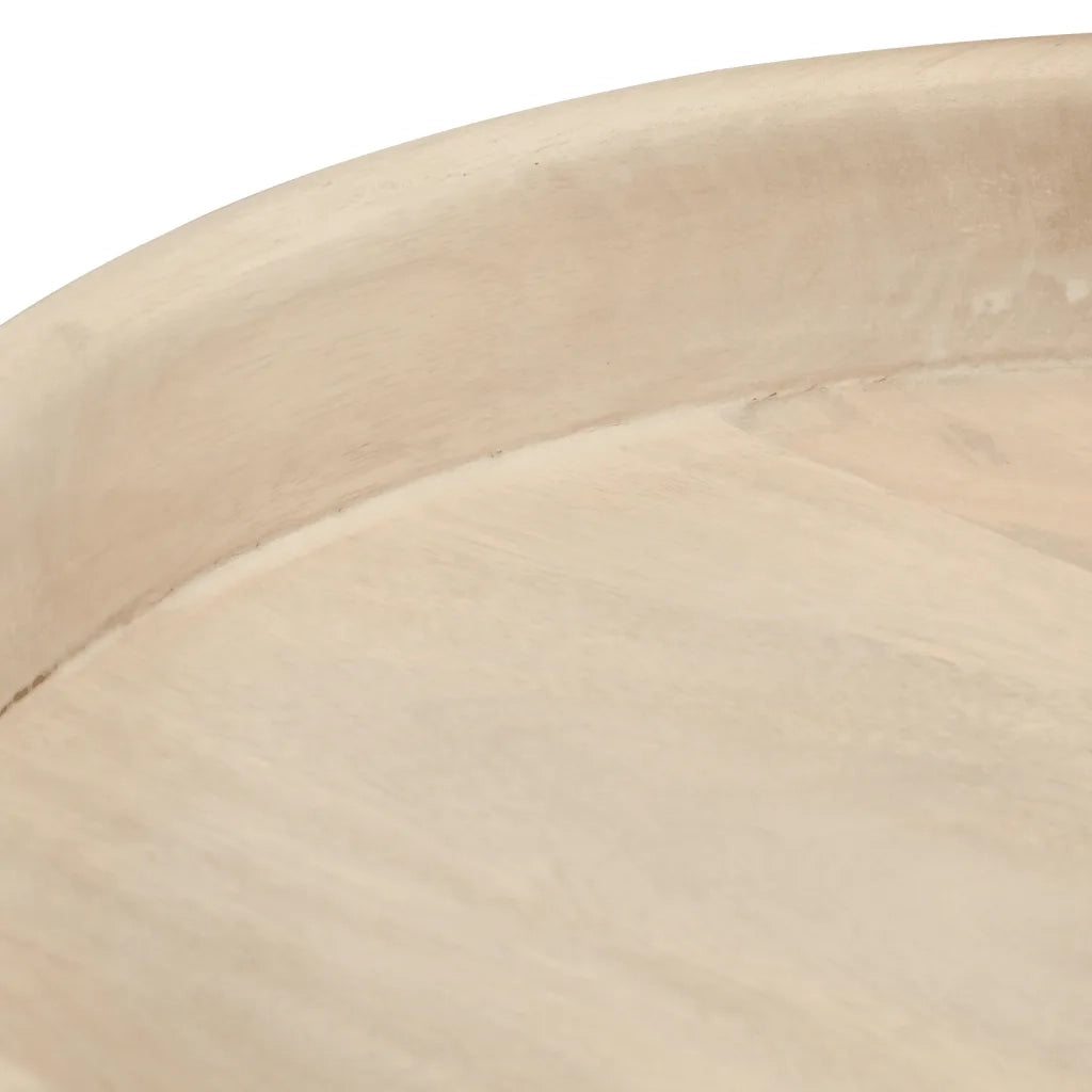 Tavolini Rotondi 3 pz in Legno Massello di Mango