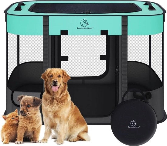 Cassetta per animali, box per animali, portatile, impermeabile all'acqua, trasportabile, recinzione per esterno per gatti, coniglie, animali domestici, con borsa portatile, box per animali per campeggio, viaggio.