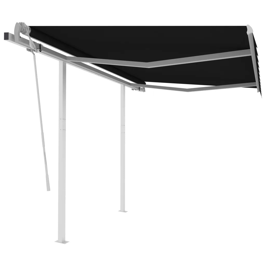 Tenda da Sole Retrattile Manuale con Pali 3x2,5 m Antracite 3069899