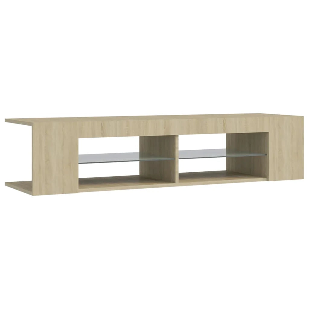 Mobile TV multimediale mensola TV credenza mobile TV per sala da pranzo soggiorno camera da letto con luci LED rovere Sonoma 135 x 39 x 30 cm marrone 02_0026760