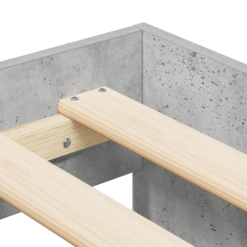 Struttura Letto Contenitore Grigio Cemento 100x200 cm