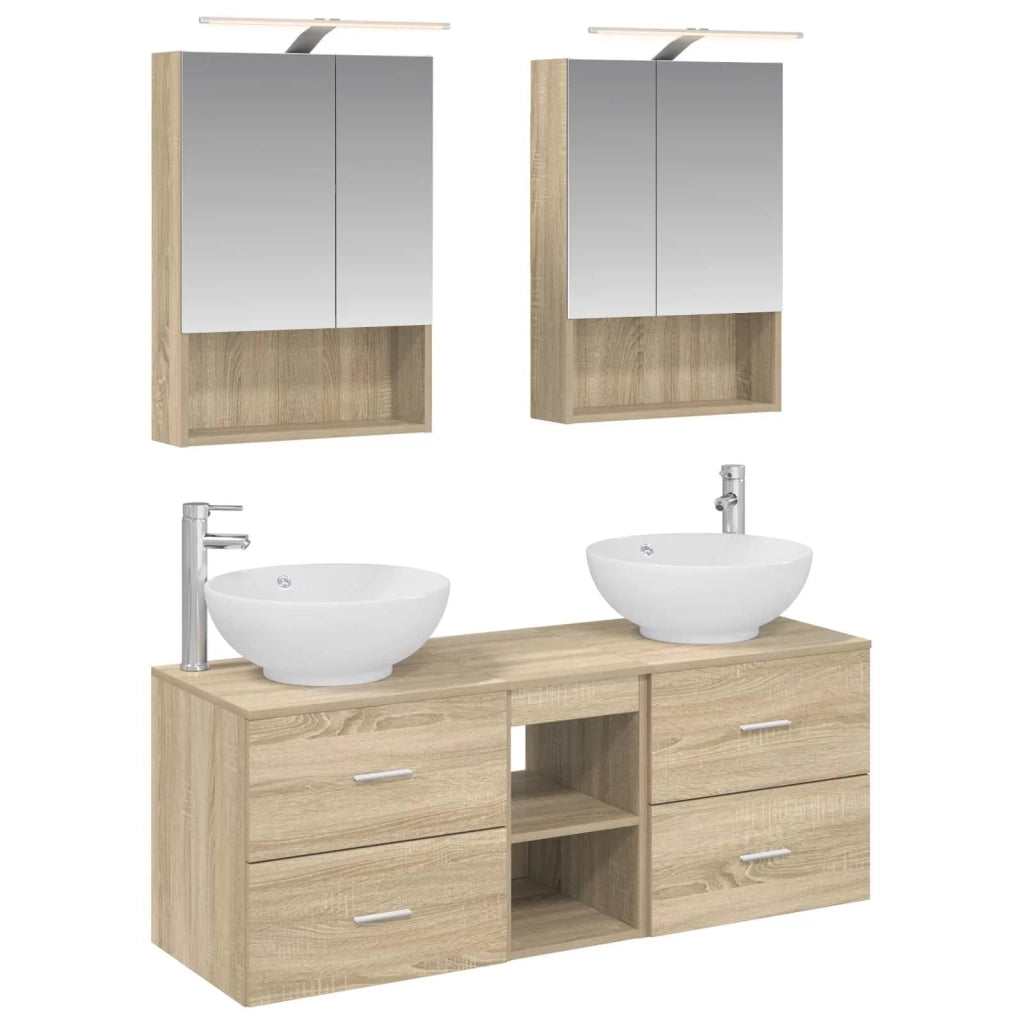 Set di mobili per il bagno 5 pcs Rovere Sonoma 3406961