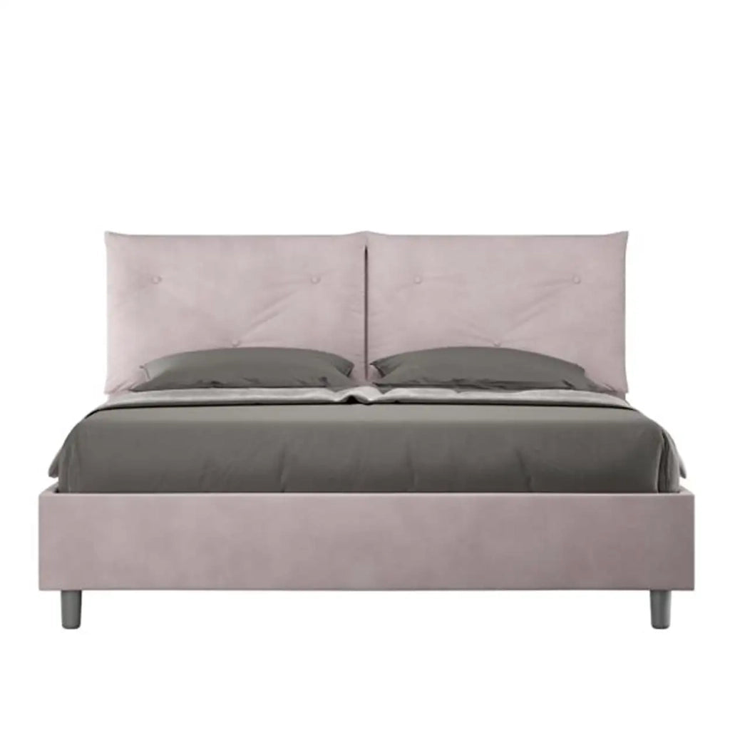 Letto matrimoniale senza rete imbottito 160x200 microfibra glicine Appia