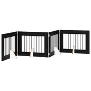 Cancello per cani con supporti 4 pz Rovere Nero 80 x 60 cm CFW2112221