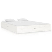 Letto matrimoniale | Letto per adulti | Giroletto Bianco in Legno Massello 135x190 cm Double