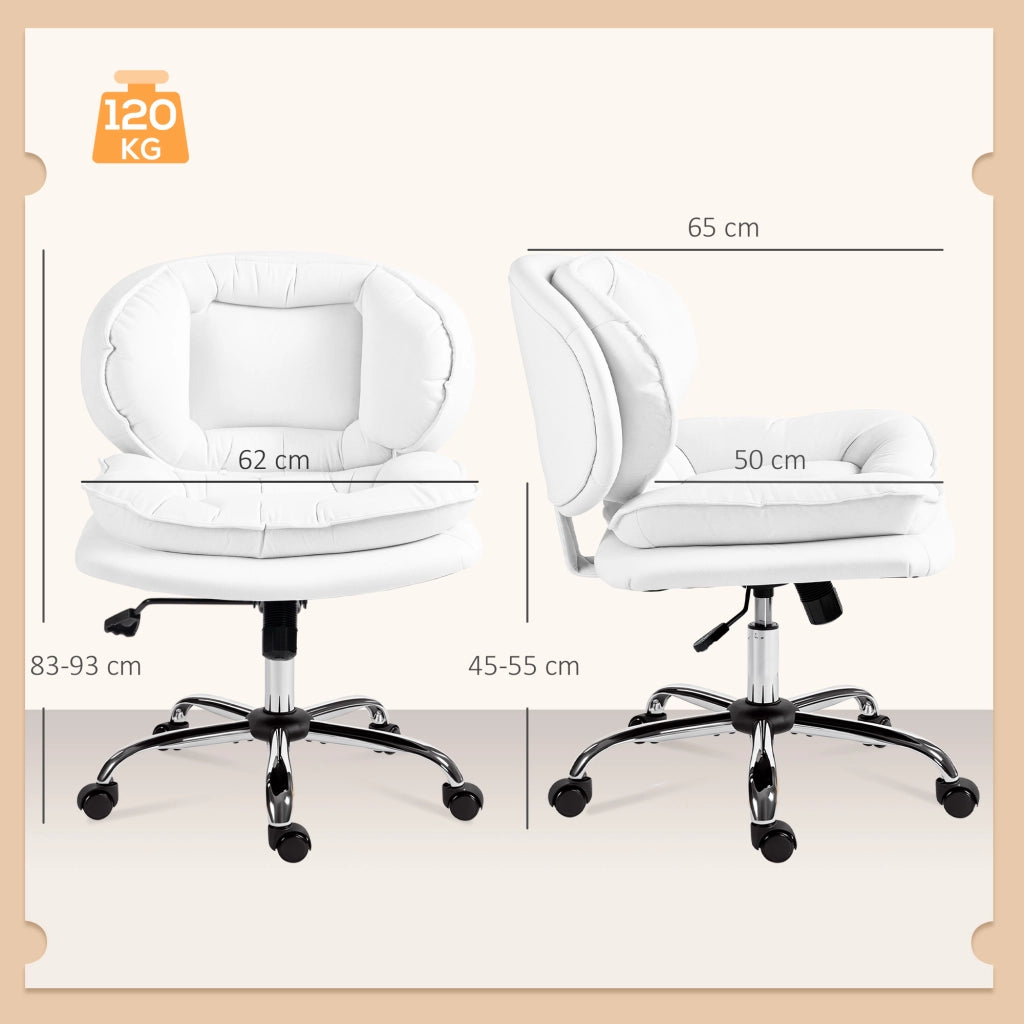 Sedia da Ufficio ¨C zephmum ¨C Imbottita Basculante in Tessuto Bianco