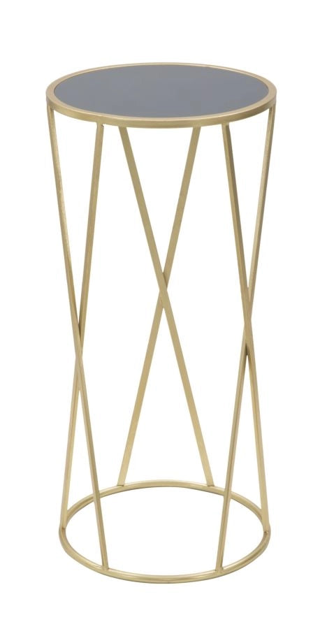 Porta Telefono Glam Simple Ø35x75 cm in Ferro e Vetro Oro