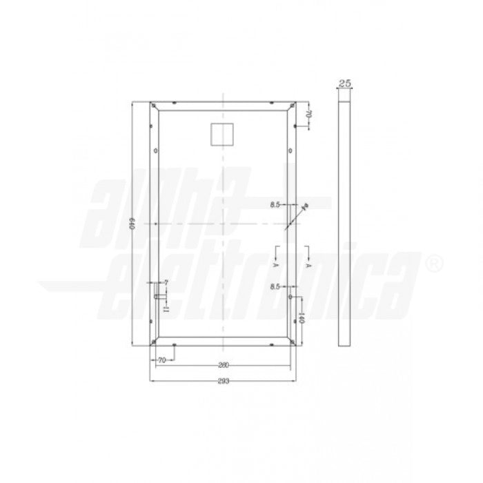 Pannello fotovoltaico Monocristallino MM027-12/1 - 27W - 21,7V