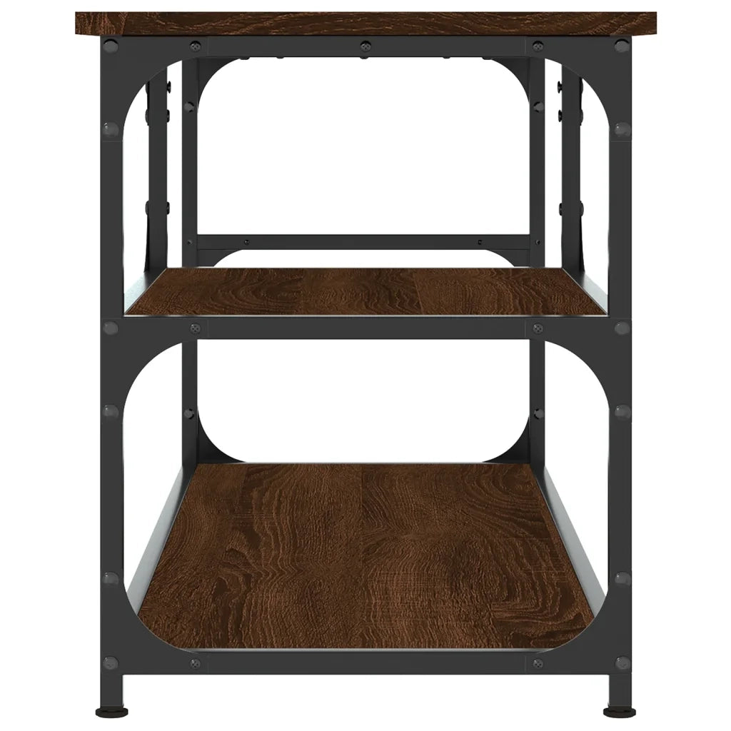 Mobile TV Rovere Marrone 103x38x46,5 Legno Multistrato Acciaio 831827