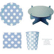 Trade Shop - Kit 72 Tovaglioli Di Carta 72 Bicchieri 48 Piatti 1 Alzata Torta Per Party Feste -