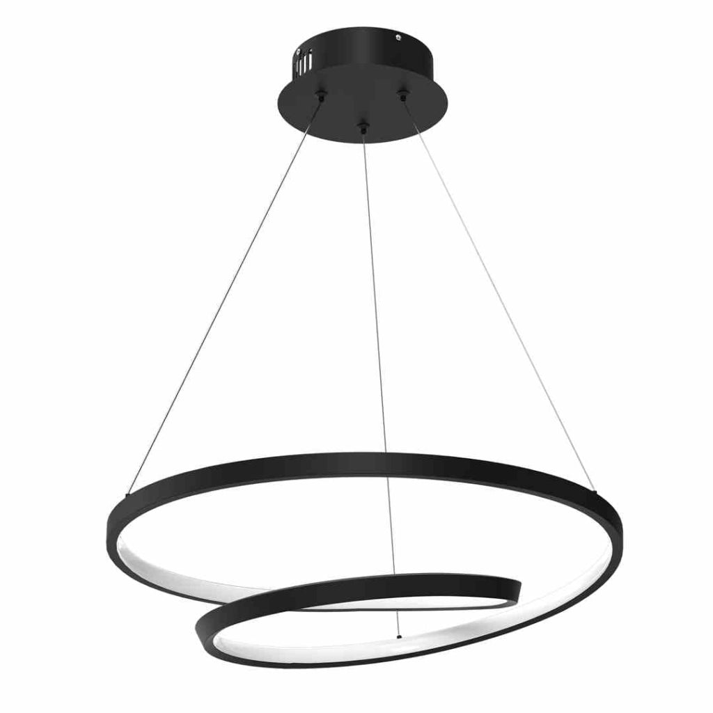 Lampada a sospensione LED nera 48W Ø50 Milagro Lucero
