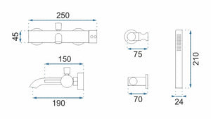 Rubinetto Da Vasca Rea Lungo Chrome