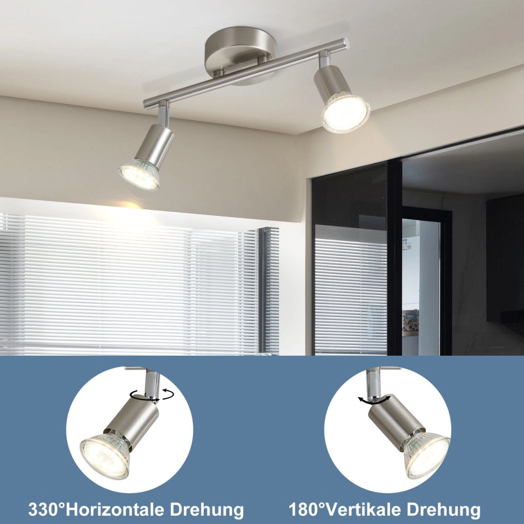 ZMH Faretto da soffitto moderni 2 luci GU10 rotativi 330° per soggiorno camera senza lampadina
