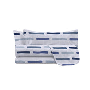Set Lenzuola Karma Matrimoniale Sopra Sotto e Federe in Poliestere Fun Blu