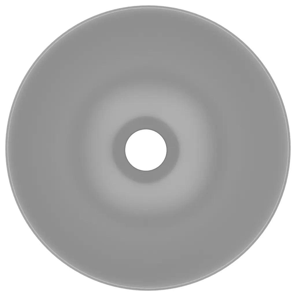Lavandino da Bagno in Ceramica Grigio Chiaro Rotondo 146982