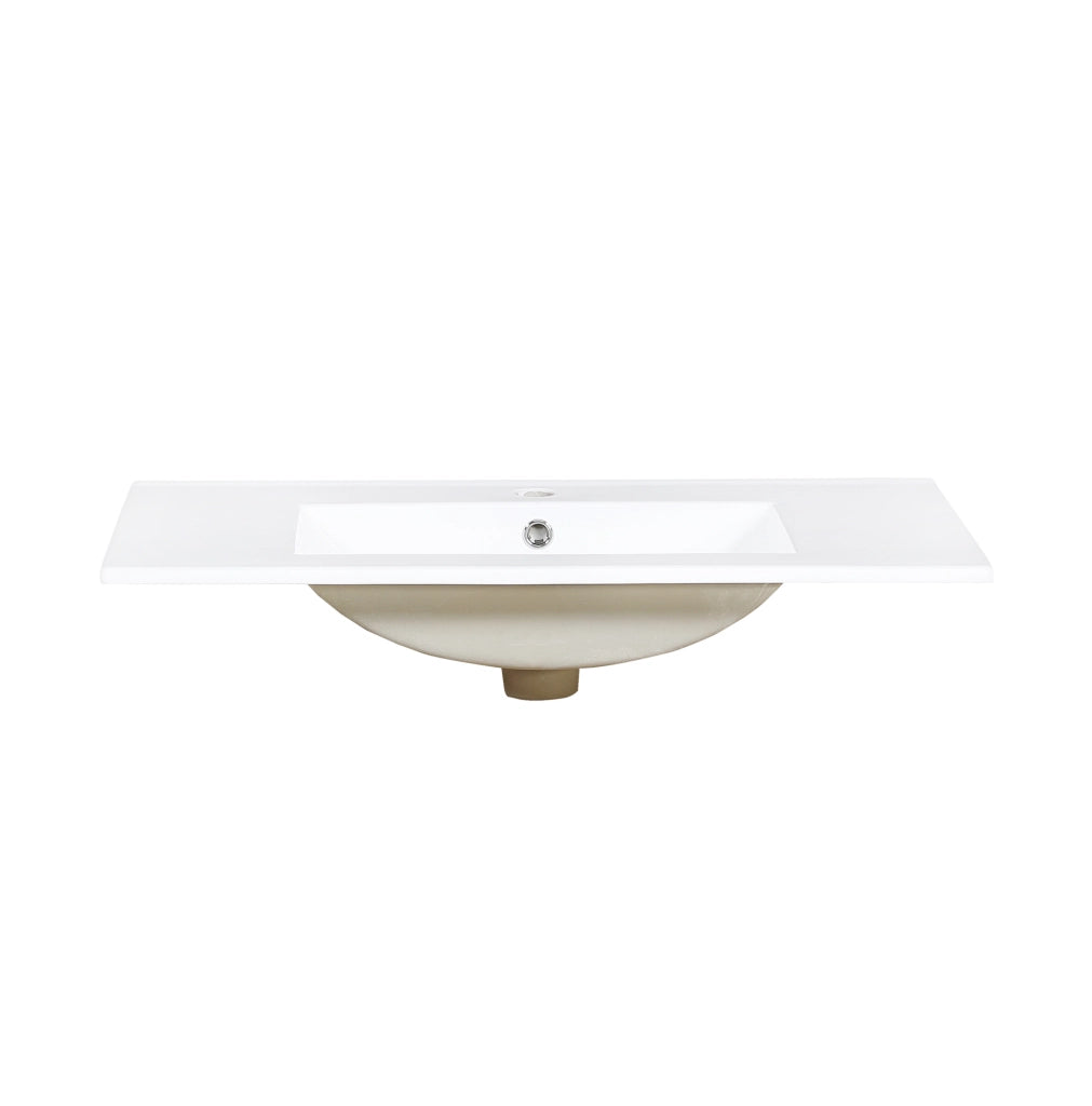 Mobile bagno sospeso 81 cm con lavabo in ceramica, LED e ante verdi