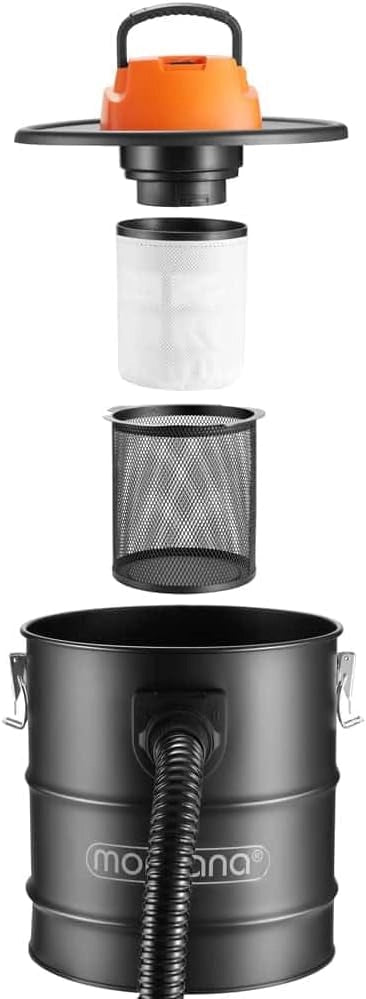 Aspiracenere per Camino 20L 1200W Prefiltro Filtro Ignifugo Aspiratore Cenere Stufa a Pellet Forno Aspirapolvere Caminetto