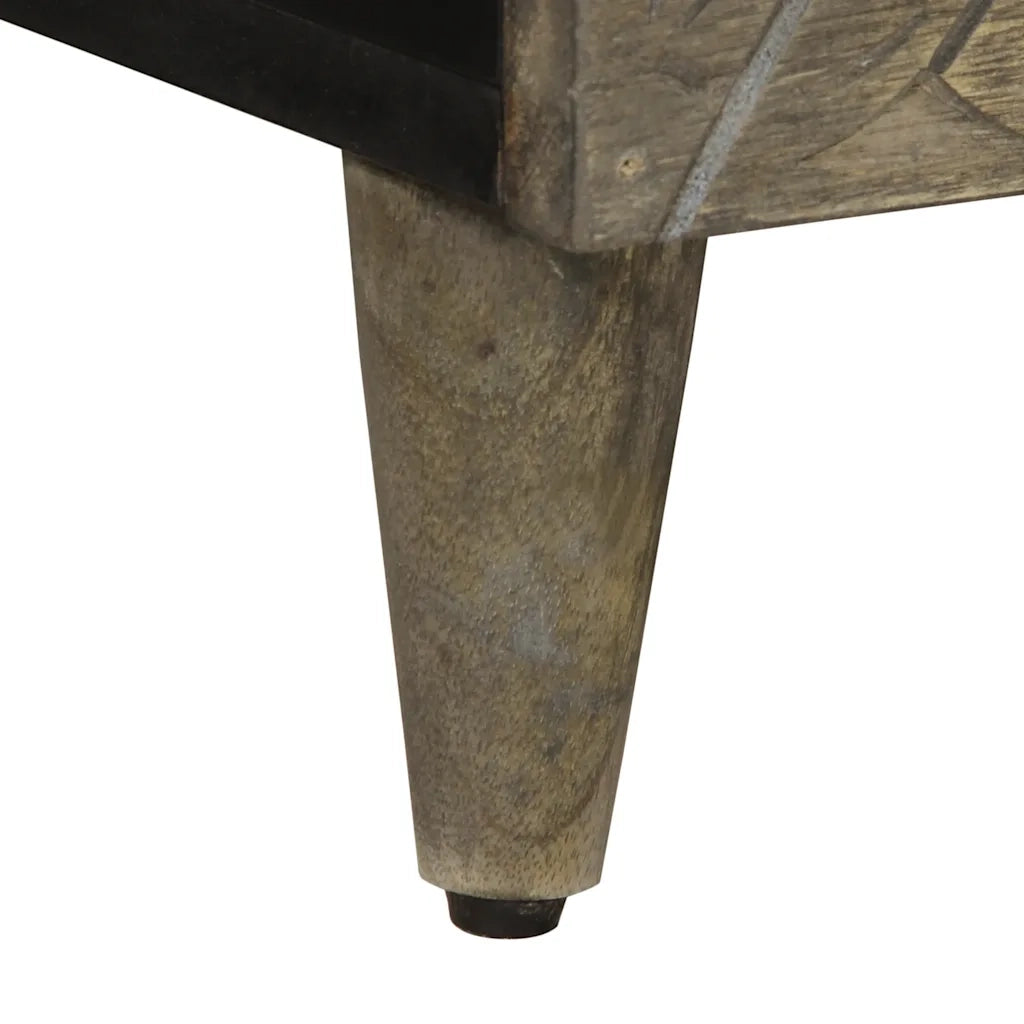 Tavolino da Salotto Grigio Chiaro 80x50x40 cm Legno di Mango