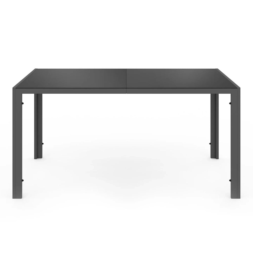 IDMarket - Set di mobili da giardino MADRID tavolo 150 CM e 6 sedie impilabili grigio antracite