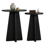 Dorina, Tavolino da Salotto set 2 Pezzi, 40x40x50h cm Nero