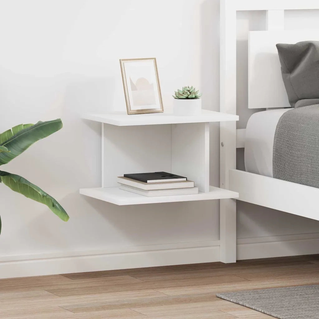 Set di 2 Comodini | Armadio da Notte | Mobiletto da notte Bianco 40 x 30 x 25 cm Legno multistrato