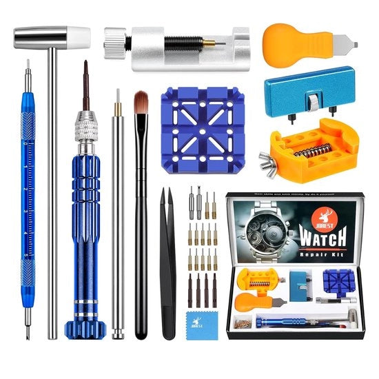 Kit di riparazione orologio - Strumenti orologio - Strumenti di regolazione - Impermeabile - Grigio