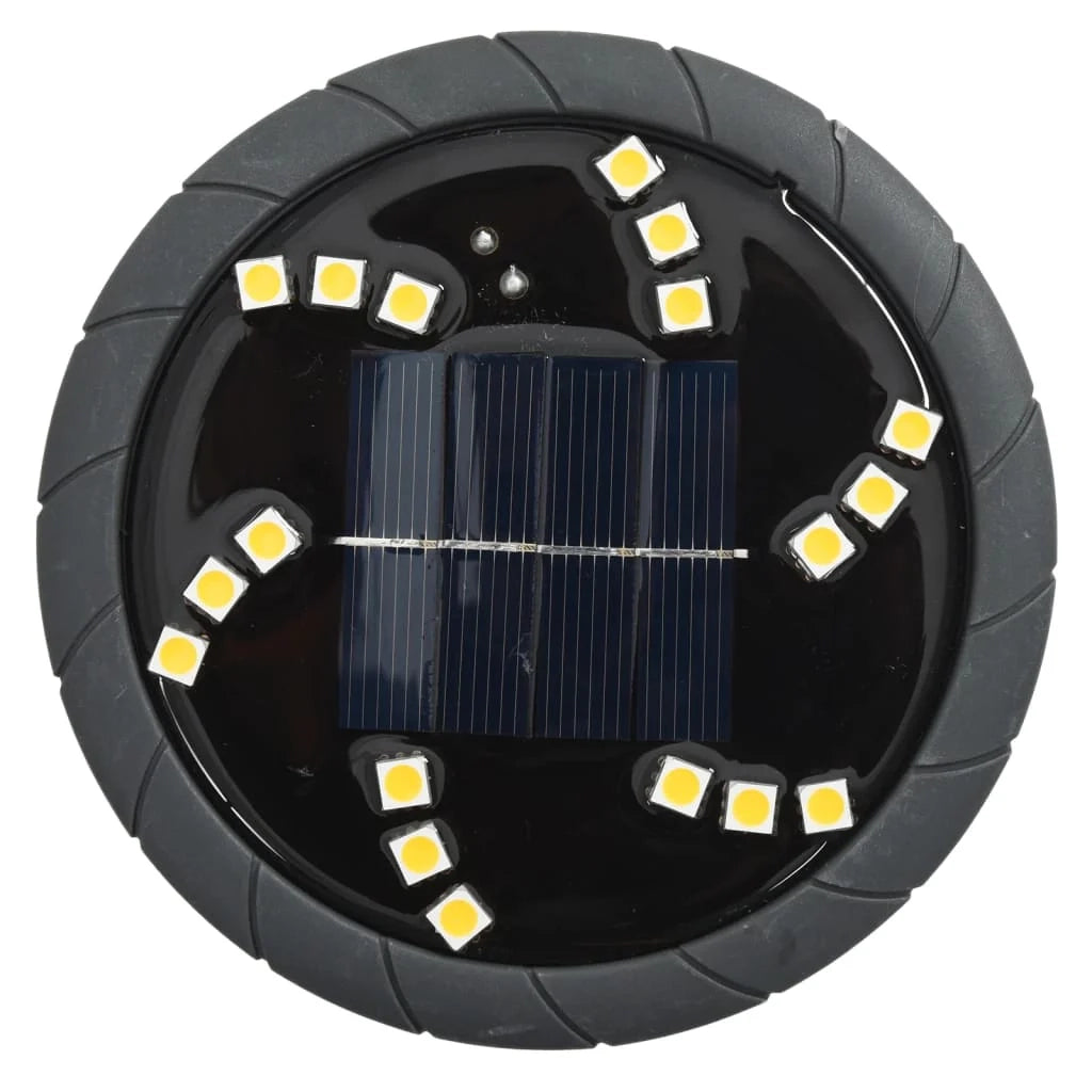Set di 12 luci solari da giardino con picchetti da terra per esterni facili da installare in plastica nera 02_0056666