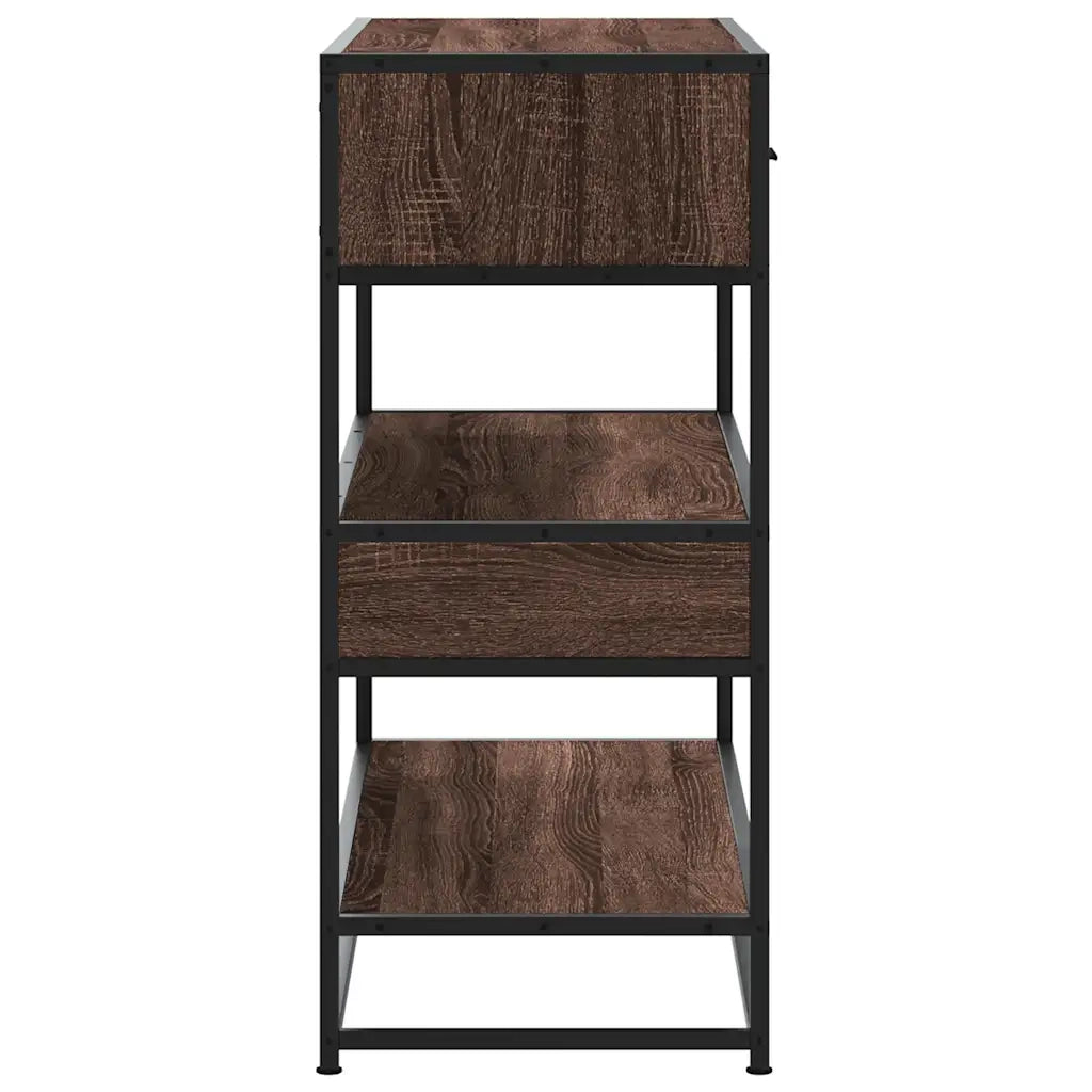 Tavolo Consolle Rovere Marrone 90x35x80 cm Legno Multistrato 849183
