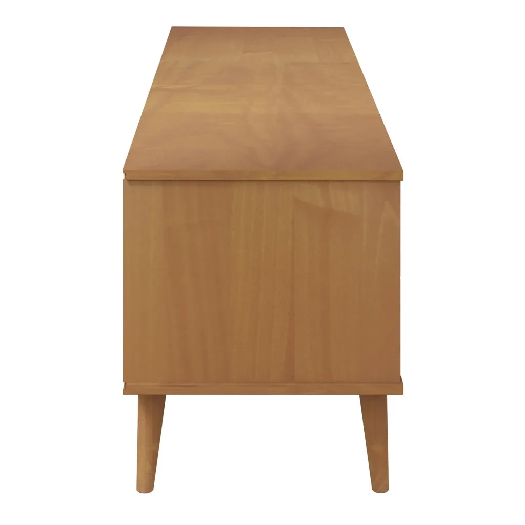 Mobile TV-Credenza per TV MOLDE Marrone 158x40x49 cm in Legno Massello di Pino